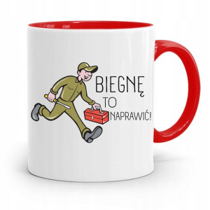 Kubek Czerwony Dla Mechanika Biegnę To Naprawić