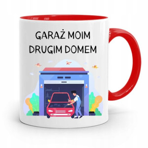 Kubek Czerwony Dla Mechanika Garaż Drugim Domem