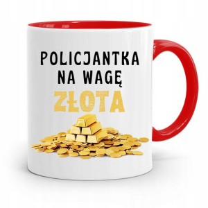 Kubek Czerwony Dla Policjantki Na Wagę Złota