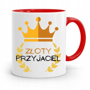 Kubek Czerwony Dla Przyjaciela Złoty Przyjaciel