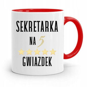 Kubek Czerwony Dla Sekretarki Na 5 Gwiazdek