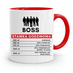 Kubek Czerwony Dla Szefa Stawka Godzinowa Prezent