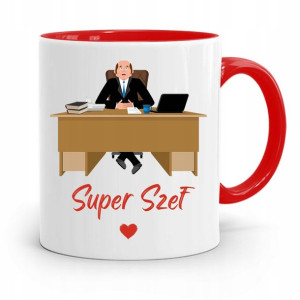 Kubek Czerwony Dla Szefa Super Szef Prezent