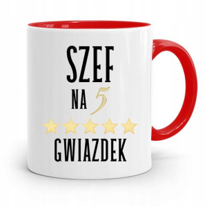 Kubek Czerwony Dla Szefa Szef Na 5 Gwiazdek