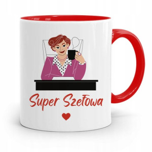 Kubek Czerwony Dla Szefowej Super Szefowa Prezent