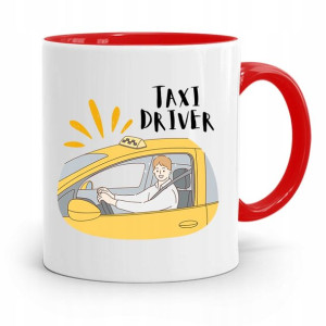 Kubek Czerwony Dla Taksówkarza Taxi Driver