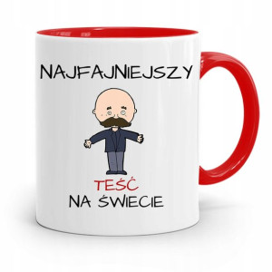 Kubek Czerwony Dla Teścia Najfajniejszy Prezent
