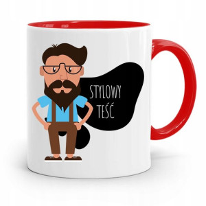 Kubek Czerwony Dla Teścia Stylowy Teść Prezent