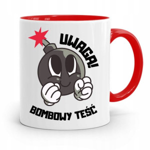Kubek Czerwony Dla Teścia Taty Uwaga Bombowy Teść