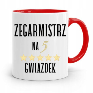 Kubek Czerwony Dla Zegarmistrza Na 5 Gwiazdek