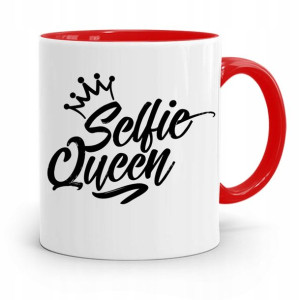 Kubek Czerwony Dzień Dziecka Selfie Queen Prezent