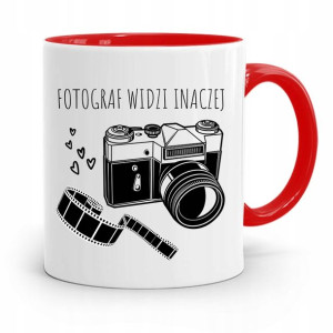 Kubek Czerwony Fotografa Fotograf Widzi Inaczej