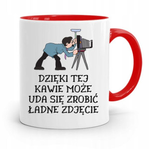 Kubek Czerwony Fotografa Możę Uda Się Zrobić