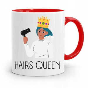 Kubek Czerwony Fryzjera Fryzjerki Hairs Queen