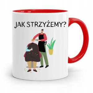 Kubek Czerwony Fryzjera Jak Strzyżemy? Prezent