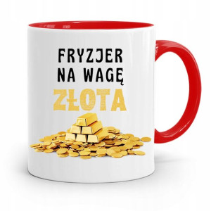 Kubek Czerwony Fryzjerki Fryzjer Na Wagę Złota