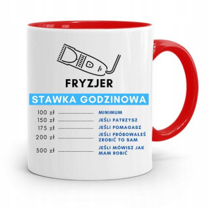 Kubek Czerwony Fryzjerki Fryzjer Stawka Godzinowa