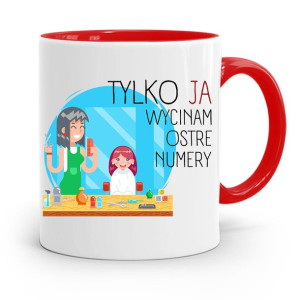 Kubek Czerwony Fryzjerki Wycinam Ostre Numery