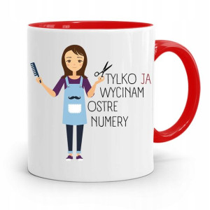 Kubek Czerwony Fryzjerki Wycinam Ostre Numery