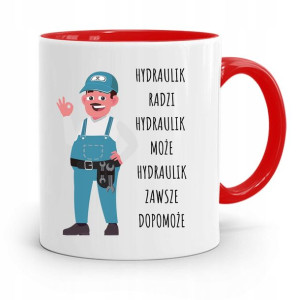 Kubek Czerwony Hydraulika Hydraulik Zawsze Pomoże