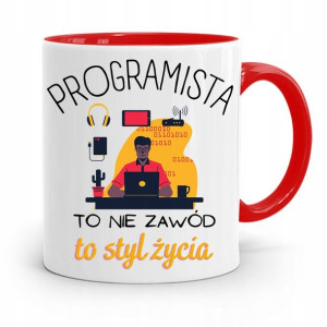 Kubek Czerwony Informatyka Programisty Prezent