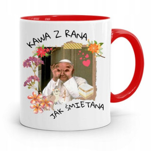 Kubek Czerwony Jan Paweł Ii Papaj Kawa Z Rana