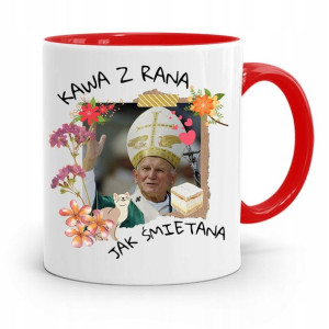 Kubek Czerwony Jan Paweł Ii Papaj Kawa Z Rana