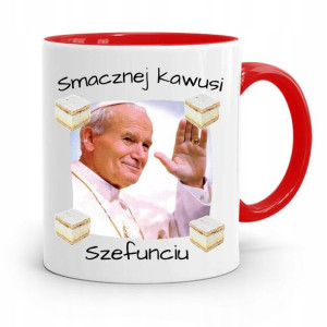 Kubek Czerwony Jan Paweł Ii Papaj Smacznej Kawusi