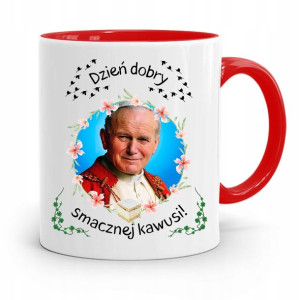 Kubek Czerwony Jan Paweł Ii Papież Dzień Dobry