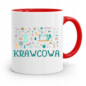 Kubek Czerwony Krawca Krawcowej Krawcowa Prezent