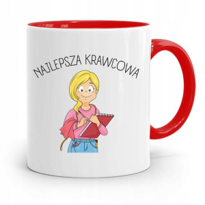 Kubek Czerwony Krawca Krawcowej Najlepsza Krawcowa