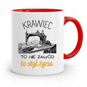 Kubek Czerwony Krawca Krawcowej To Styl Życia