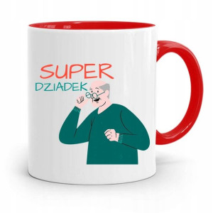Kubek Czerwony Na Dzień Dziadka Super Dziadek