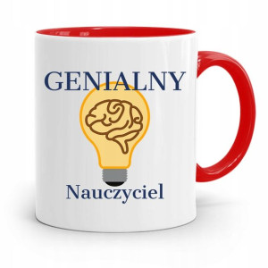 Kubek Czerwony Na Dzień Nauczyciela Genialny