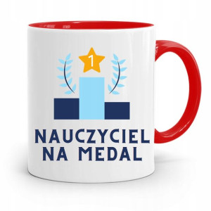 Kubek Czerwony Na Dzień Nauczyciela Na Medal