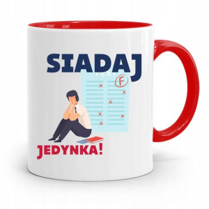 Kubek Czerwony Na Dzień Nauczyciela Siadaj Jedynka
