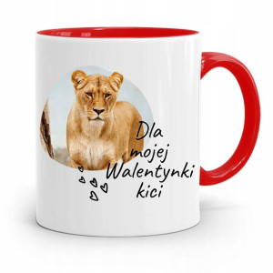 Kubek Czerwony Na Walentynki Dla Mojej Kici