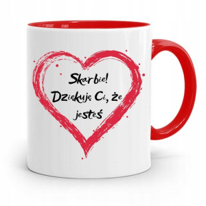 Kubek Czerwony Na Walentynki Dziękuje Ci Skarbie