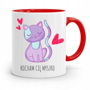 Kubek Czerwony Na Walentynki Kocham Cię Myszko