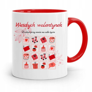 Kubek Czerwony Na Walentynki Wesołych Walentynek