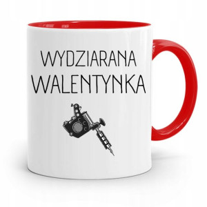 Kubek Czerwony Na Walentynki Wydziarana Walentynka