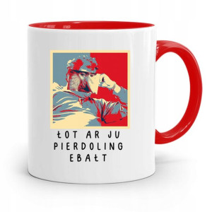 Kubek Czerwony Nosacz Janusz Łot Ar Ju Pie**oling