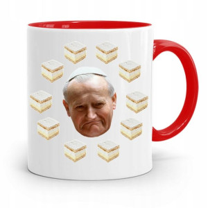 Kubek Czerwony Papież Papaj Jan Paweł Ii Prezent