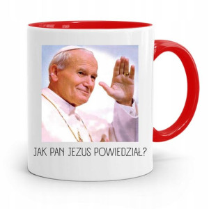 Kubek Czerwony Papież Papaj Jan Paweł Ii Prezent