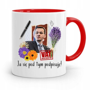 Kubek Czerwony Politycy Premier Mateusz Morawiecki