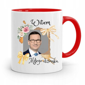 Kubek Czerwony Politycy Premier Mateusz Morawiecki