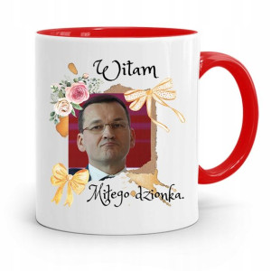 Kubek Czerwony Politycy Premier Mateusz Morawiecki