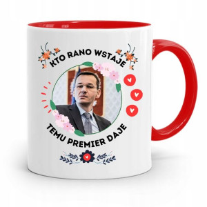 Kubek Czerwony Politycy Premier Mateusz Morawiecki