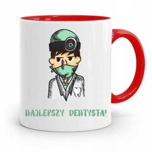 Kubek Czerwony Prezent Dentysty Najlepszy Dentysta