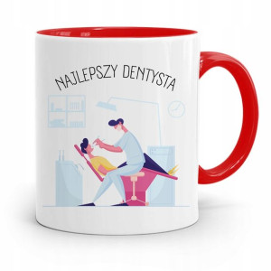 Kubek Czerwony Prezent Dentysty Najlepszy Dentysta